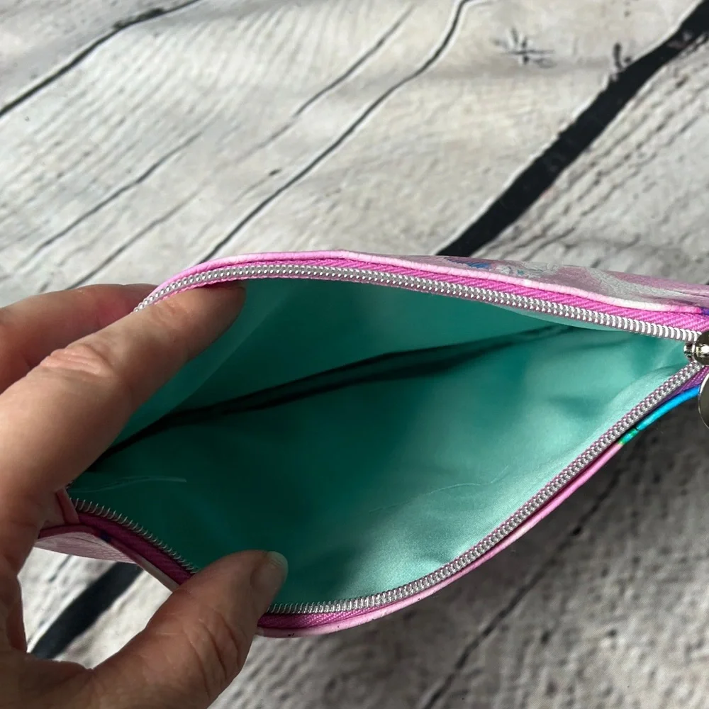 Ipsy Pink and Blue Abstract Cosmetic Bag